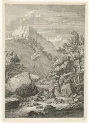 Schlucht mit einem breiten Wasserfall