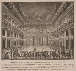 Hofballett im Rittersaal von Christiansborg bei der Hochzeit von Christian VII. mit Caroline Mathilde