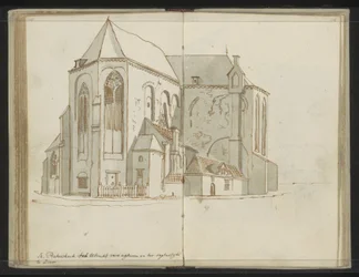 Rechte und Rückseite der Pieterskerk in Utrecht