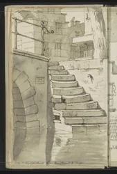 Treppe zum Graben bei der Koorstraat in Delft