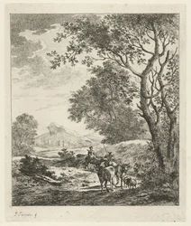 Landschaft mit Hirte und Vieh