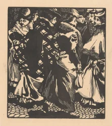 Sieben Frauen auf der Straße