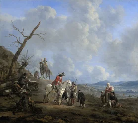 Landschaft mit Reitern