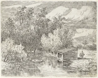 Bootshaus an einem Fluss
