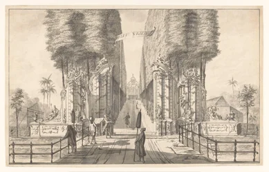 Ansicht des Landhauses Weltevreden in Batavia