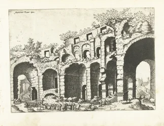 Ansicht eines Amphitheaters wahrscheinlich das Kolosseum