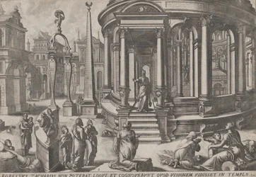 Zacharias verlässt den Tempel, aus der Serie Ereignisse im und um den Tempel