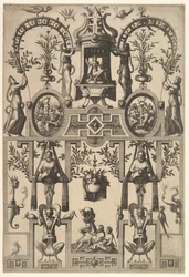 Modernes Grotesk mit Bandwerk, 1557