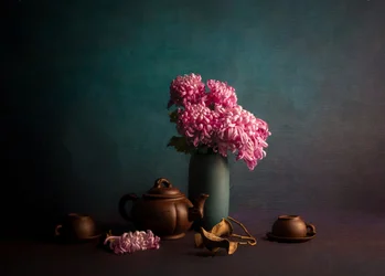 Rosa Chrysantheme Teestunde