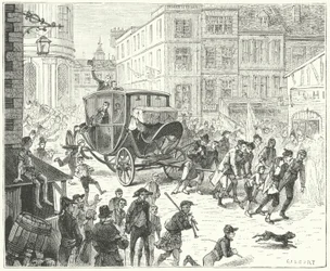 Französischer Diplomat Jacques Lauriston in London, um die Ratifizierung des Friedens von Amiens zu überbringen