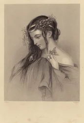 Shakespeare: Hamlet, Ophelia, Akt IV, Szene V (Gravur)