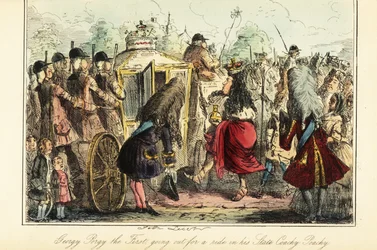 König Georg I. von England besteigt die königliche Kutsche nach Osnabrück in der Nacht seines Todes, 22. Juni 1727