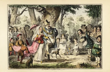 König Heinrich VIII. von England feiert den Maientag mit seiner ersten Königin Katharina von Aragon, um 1509