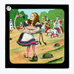 Alice im Wunderland, farbige Laternenbilder