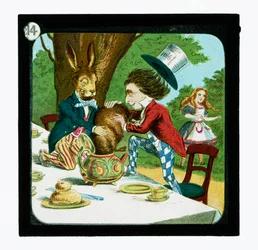 Alice im Wunderland, farbige Laternenbilder