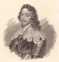 Porträt von Thomas Franz von Savoyen, Prinz von Carignano (1596-1656), Kupferstich von G Fusinati nach einem Gemälde von Van Dick
