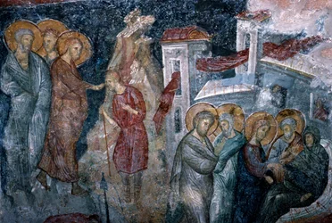 Szenen aus dem Leben Jesu, Fresko in der Agia Sophia Kirche