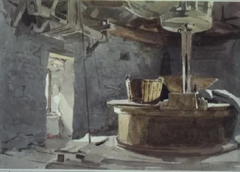 Das Obergeschoss der Windmühle auf dem Schlachtfeld von Crecy