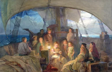 Wir segeln auf dem Ozean zu unserem Zuhause jenseits der Tiefe...