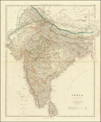 Karte von Indien 1832 von John Arrowsmith