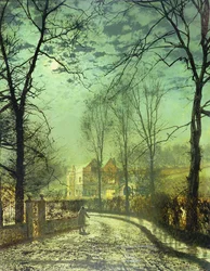 Eine mondbeschienene Straße, 19. Jahrhundert