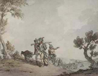Französische Soldaten auf dem Marsch