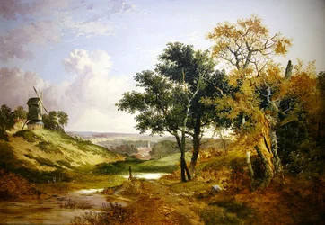 Landschaft mit einer Windmühle
