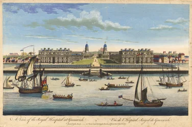 Ansicht des Royal Hospital in Greenwich, ca. 1770