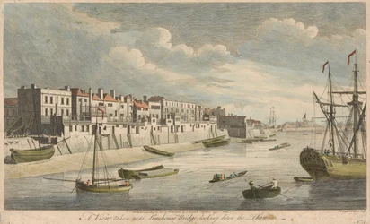 Ansicht nahe der Limehouse Bridge mit Blick die Themse hinab