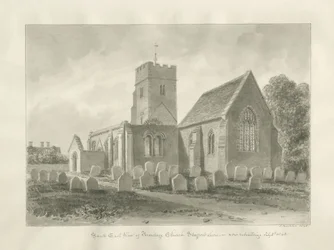Armitage Kirche: Sepia-Zeichnung