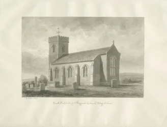 Bagnall Kirche: Sepiazeichnung, 1848