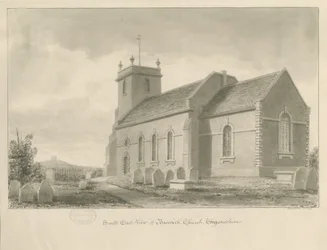 Baswich Kirche: Sepiazeichnung, 1841