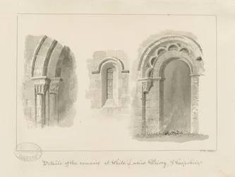 Brewood - Whiteladies Priory (Ruine) (Sepia-Zeichnung)