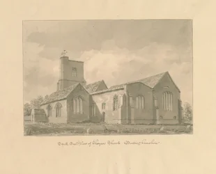 Buckinghamshire - Chenies Kirche: Sepia-Zeichnung, 1824