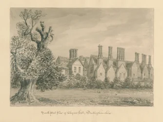 Buckinghamshire - Chenies Hall: Sepia-Zeichnung, 1824