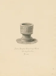 Buckinghamshire - Drayton Beauchamp Kirche: Sepia-Zeichnung, 1838