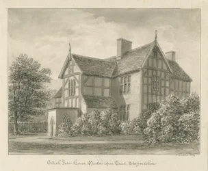 Burton-upon-Trent: Ordish Farm House: Sepia-Zeichnung, 1839