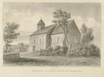 Coppenhall Kirche: Sepia-Zeichnung