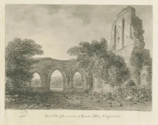 Croxden Abbey: Sepia-Zeichnung