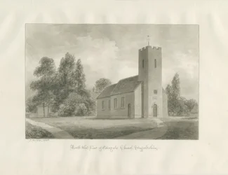 Edingale Church: Sepia-Zeichnung