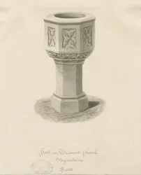 Taufbecken in der Brewood Kirche