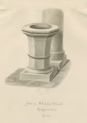 Taufbecken in der Chebsey Kirche