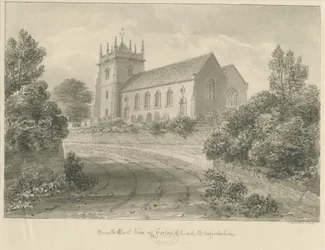 Horton Kirche: Sepia-Zeichnung
