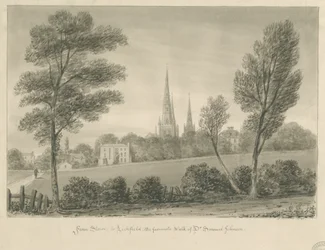 Lichfield - Stowe: Sepia-Zeichnung