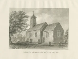 Patshull - Boningale Church (Sepia-Waschzeichnung)