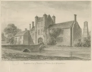 Pillaton Hall: Sepiazeichnung, 1841