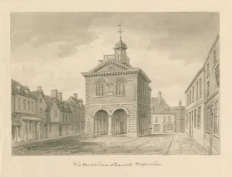 Tamworth - Das Markthaus: Sepiazeichnung
