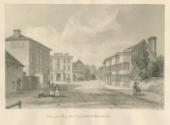 Worcestershire - Droitwich - George Inn: Sepia-Zeichnung, 1833