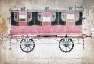 Manchester & Leeds Railway Erste-Klasse-Wagen, ca. 1844