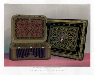 Eine Spardose und Albumcover, 19. Jahrhundert